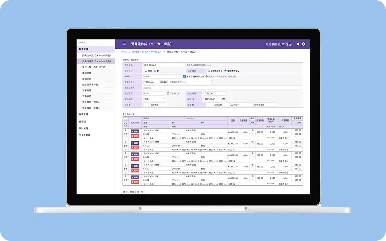 Core business system for manufacturing companies